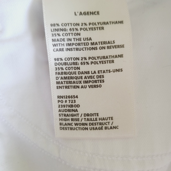 NWT L'AGENCE audrina high rise straight jeans - Picture 9 of 10